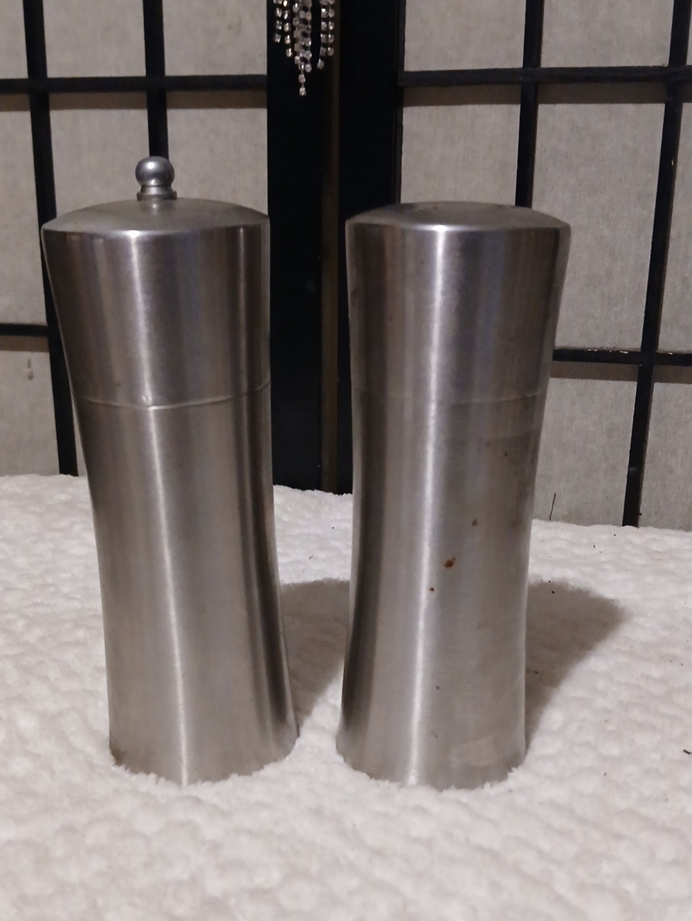 Stainless Steel Salt and Pepper Grinder Set - Modern Silver Finish